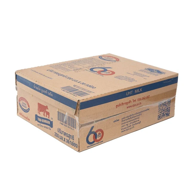 THAI-DENMARK UHT MILK PLAIN FLAVOUR 180 ML PACK 36