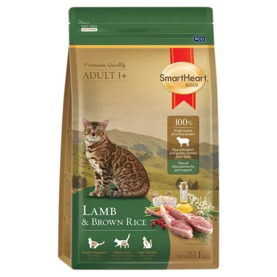 SMARTHEART GOLD CAT LAMB AND BROWN RICE 1 KG