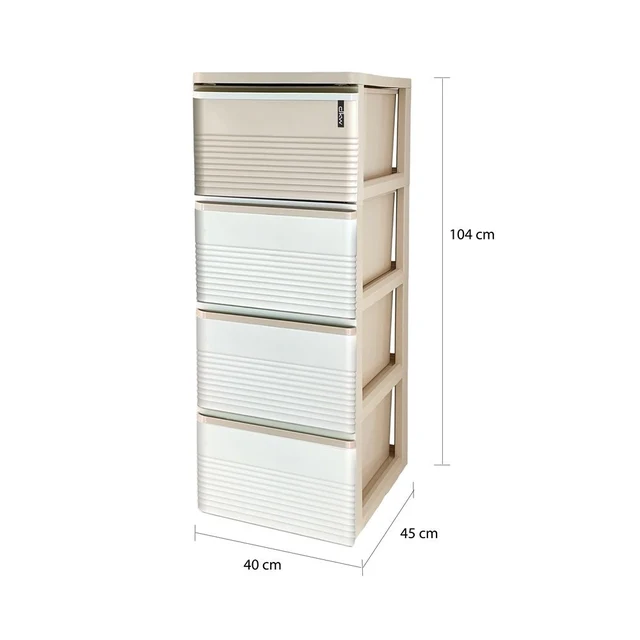 MOMENTO DRAWER STRIPE CREAM 4 TIER HH-480