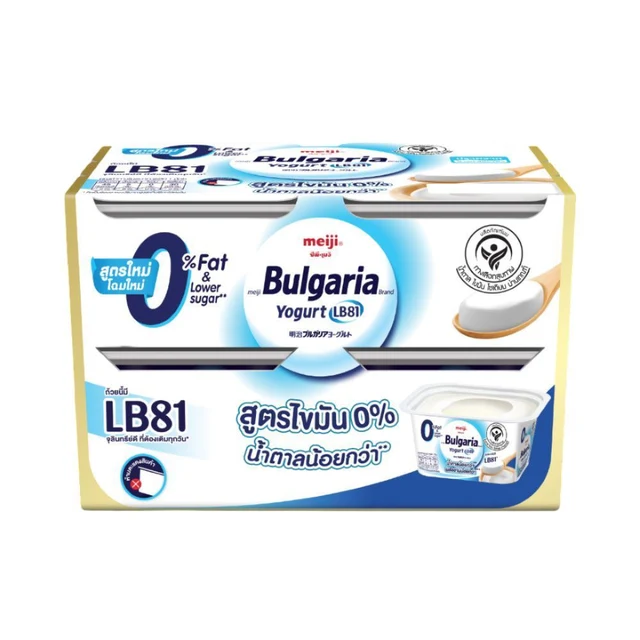 เมจิ โยเกิร์ตบัลแกเรีย สูตรไขมัน 0% 110 กรัม แพ็ค 4