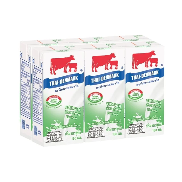 THAI-DENMARK SWEET FLAVOUR UHT MILK 180 ML PACK 6