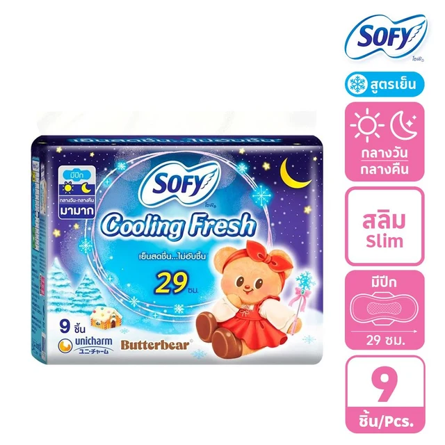 SOFY COOLING FRESH SLIM WING 29 CM 9 PCS.