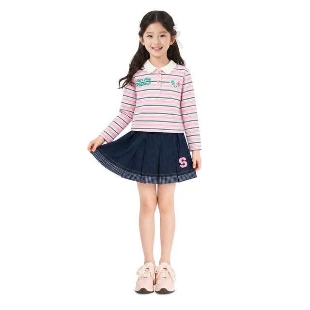 MESTYLE เสื้อโปโลลายริ้ว SPORT CLUB สีชมพู ไซซ์ 12
