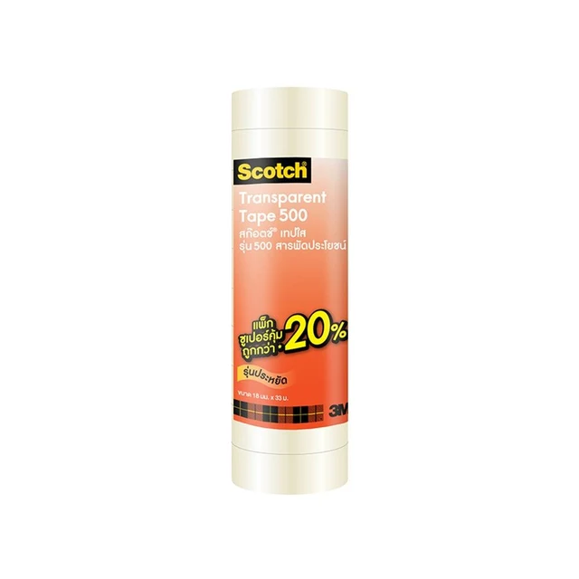 3M สก็อตซ์เทปใส500 3/4X36 แกน1นิ้ว P.10