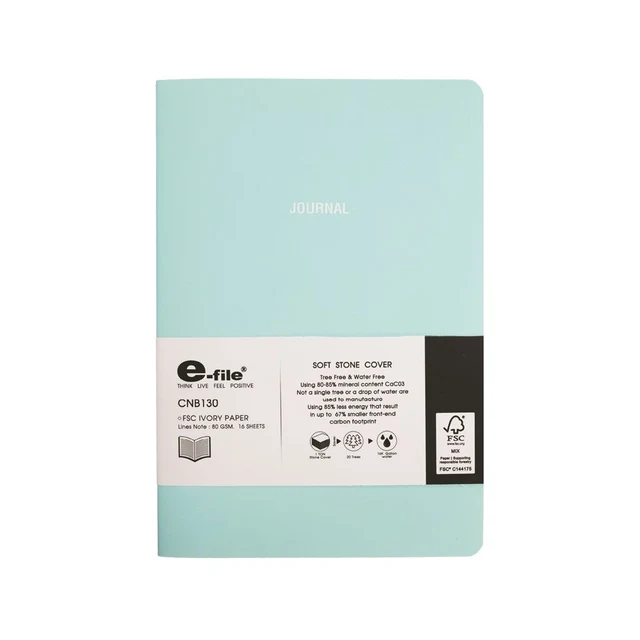 อีไฟล์ สมุดสโตนปกอ่อนแร่หินฟ้า A5 16 แผ่น