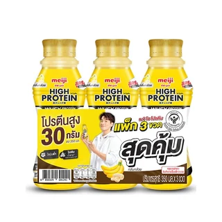 เมจิ นมไฮโปรตีน กลิ่นกล้วย 350 มล. แพ็ค 3